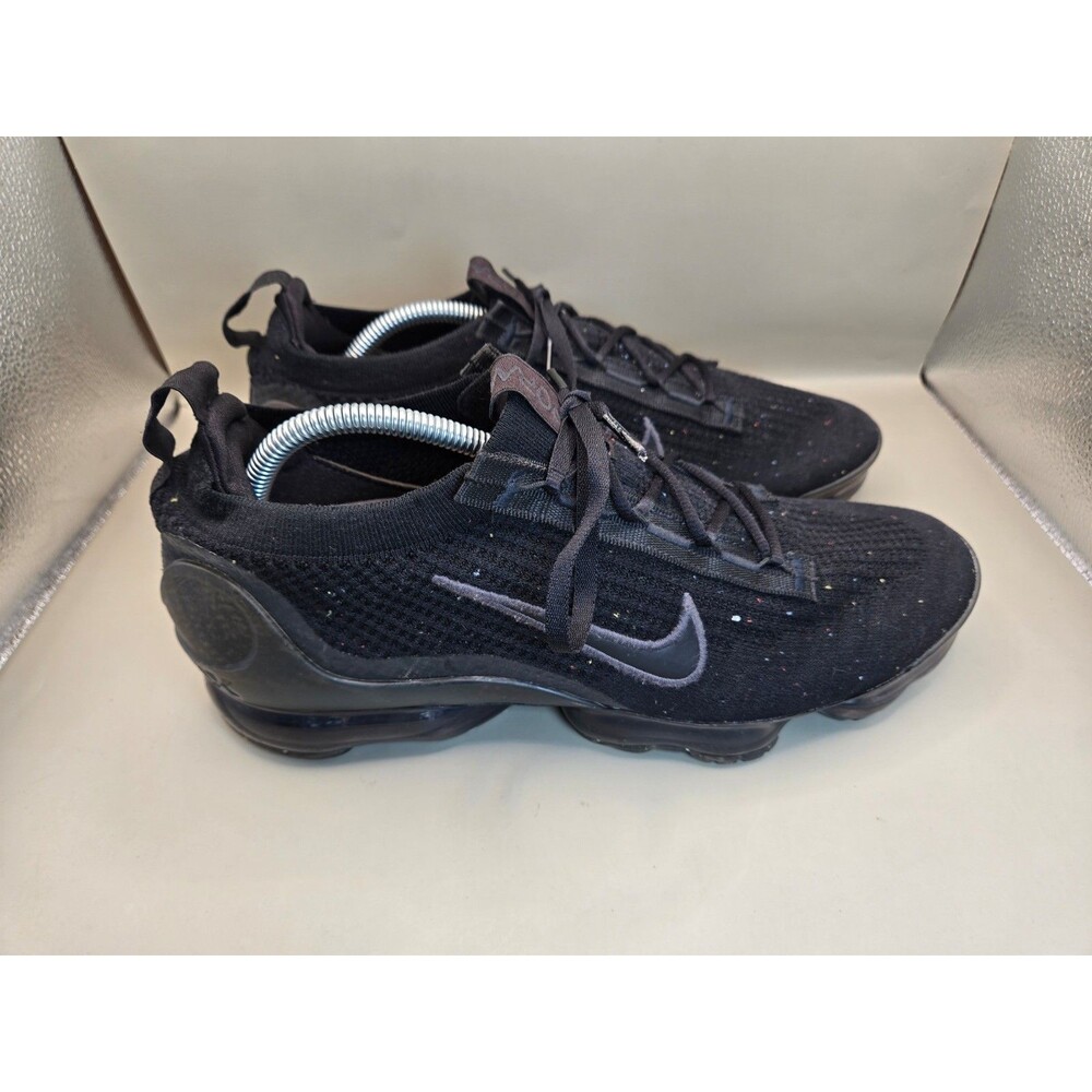 Nike Air Vapormax 2021 FlyKnit Shoes Mens 11.5 Triple Black Road Running Sneaker